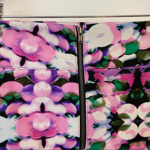 L’Amour Nanette Lepore Watercolor Polka Dot Stretchy Mini Pencil Skirt Sz M - Picture 4 of 8